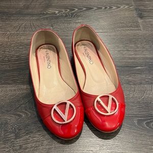 Valentino leather ballet flats, worn but in good condition